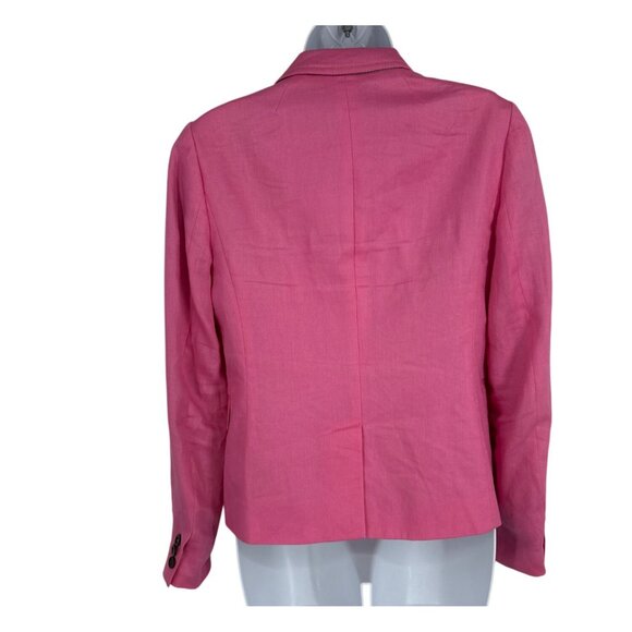 J. Crew Schoolboy Long Sleeve 2 Button Pink Linen Womens Blazer Size 2 - Picture 6 of 10